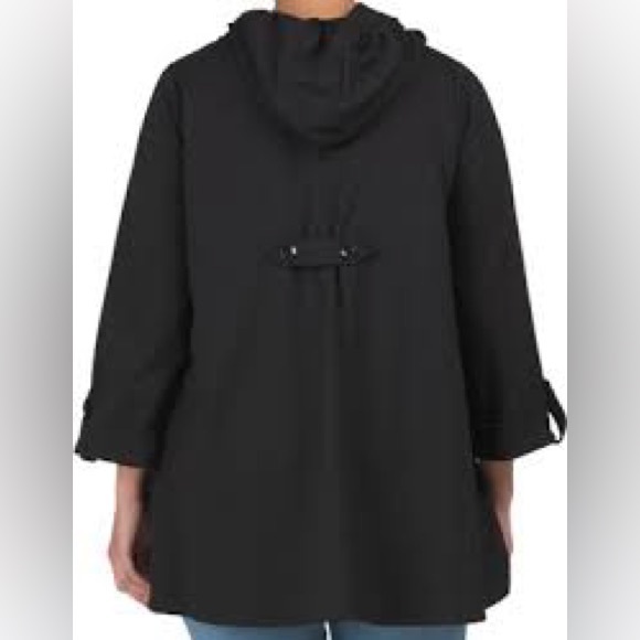 Christian Siriano black pointe A-line hooded coat jacket 3X - Picture 2 of 6